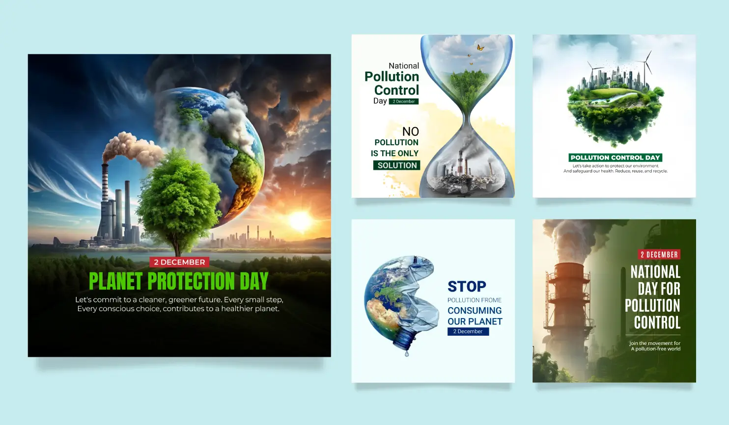 National Pollution Control Day Posters By Postive - Festival Post Maker App